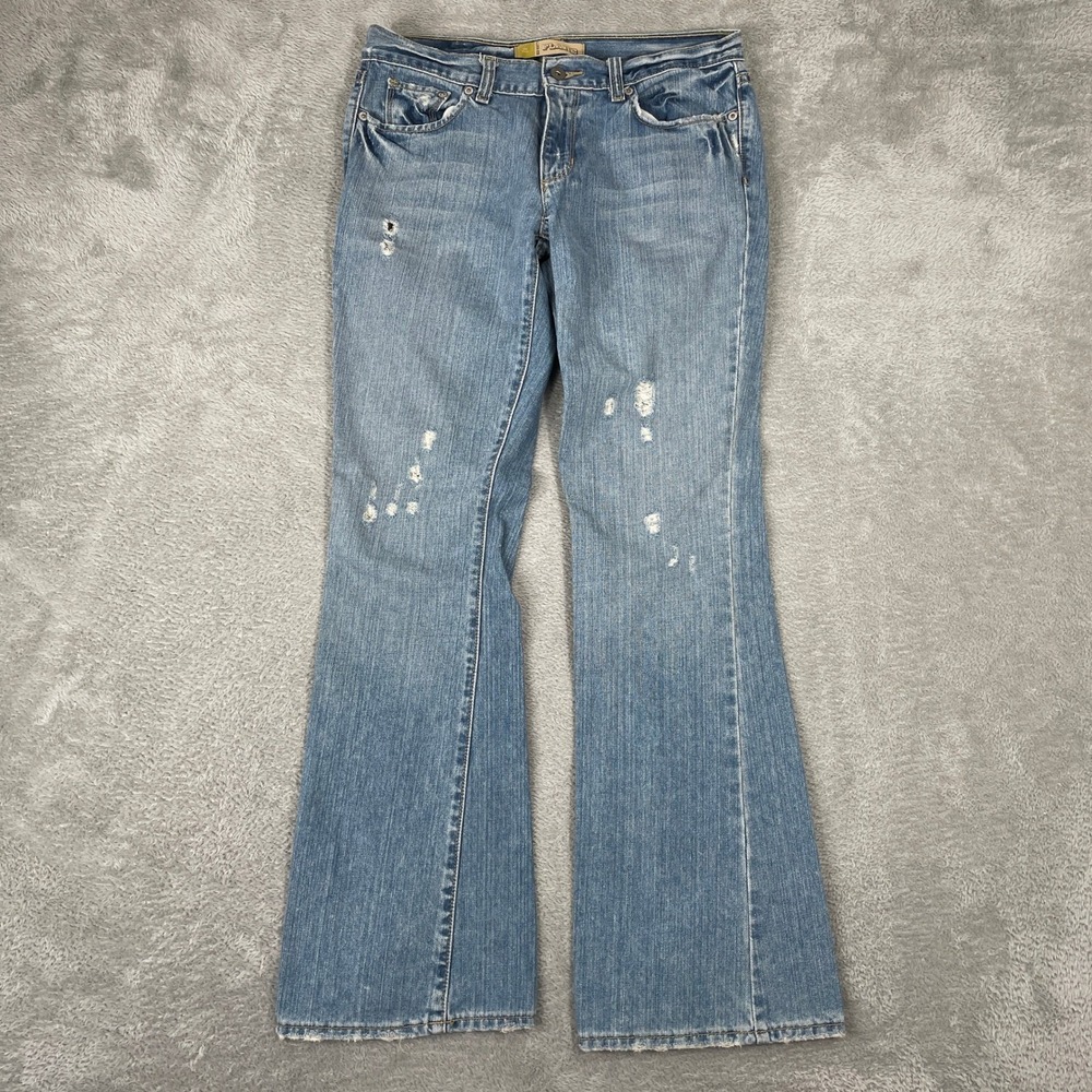 Old Navy Flare Jeans Womens 6 Regular‎ Blue Low Rise 2000s Distressed Denim Y2K